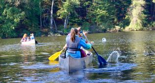 girls on lake