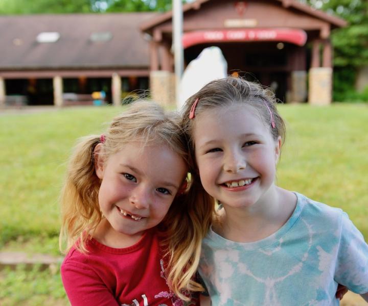 girls at picnic table